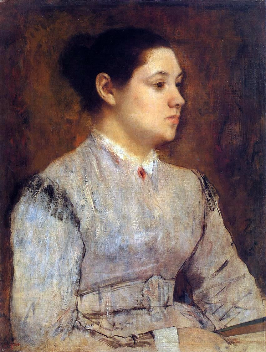 Edgar Degas Portrait of a Young Woman - Canvas Print