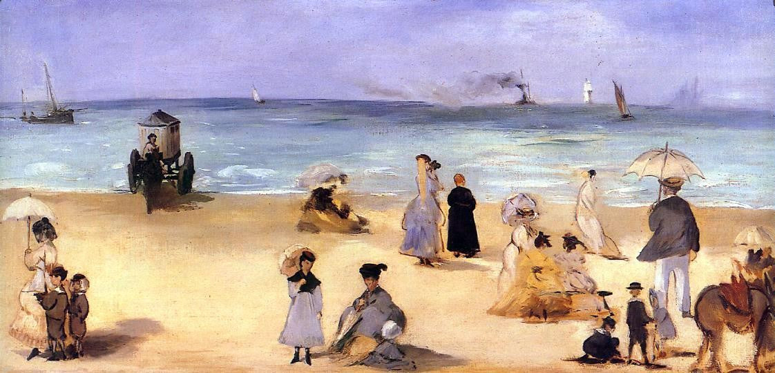 Edouard Manet On the Beach at Boulogne - Canvas Print