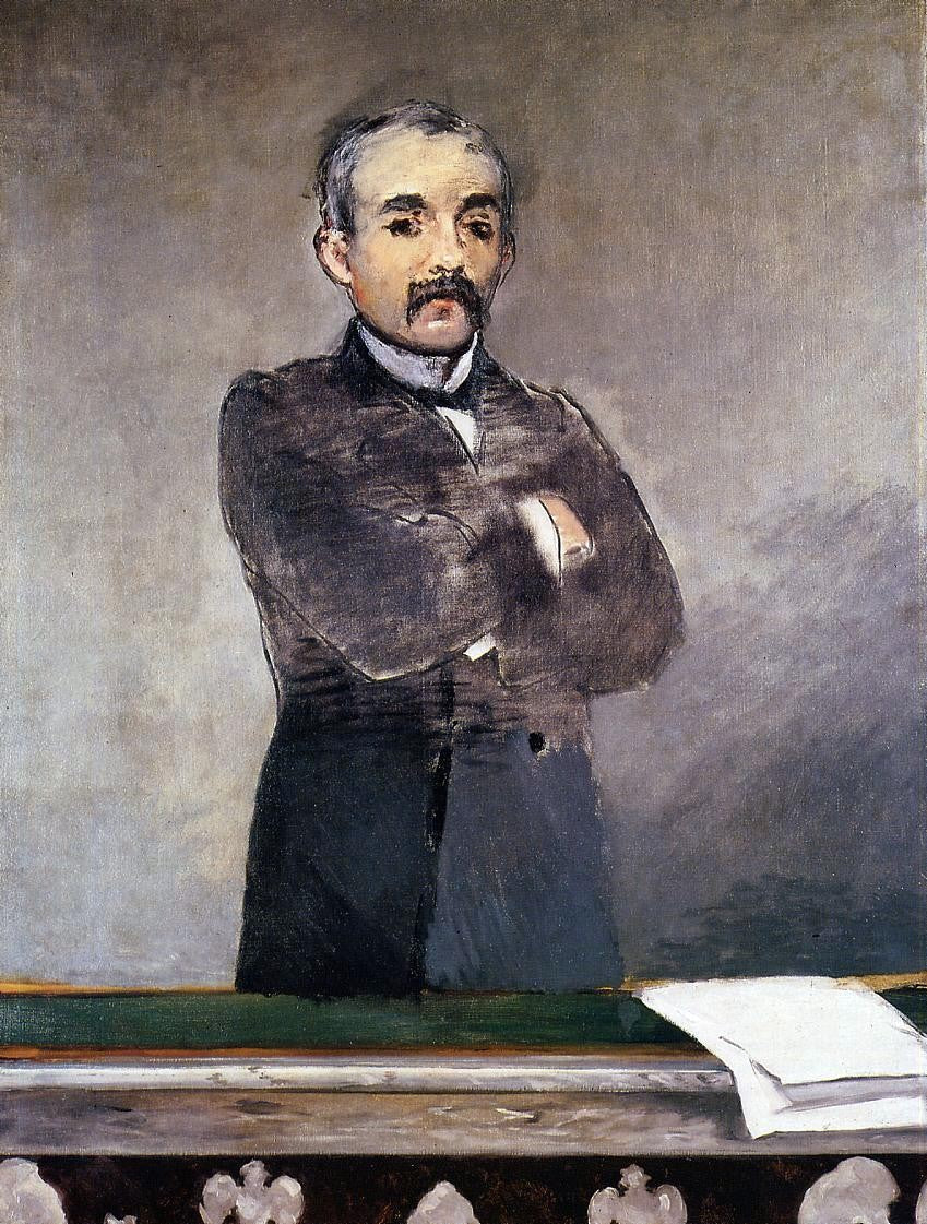 Edouard Manet Portrait of Clemenceau at the Tribune - Canvas Print
