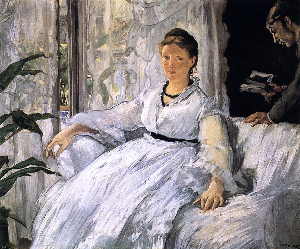 Edouard Manet Reading - Canvas Print