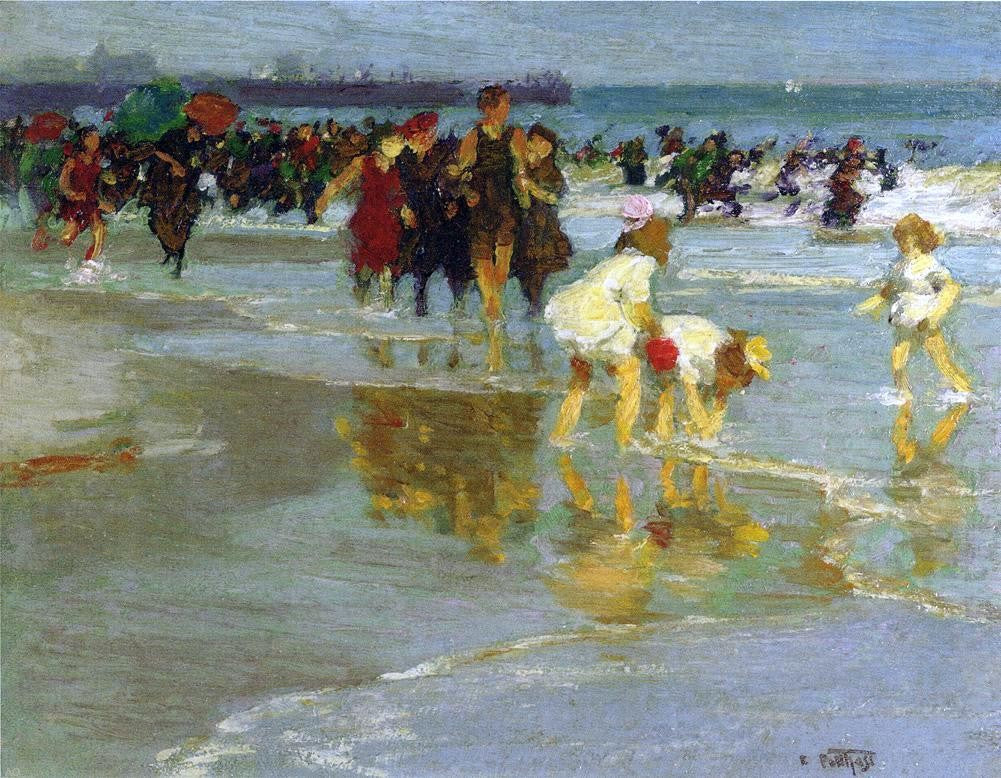 Edward Potthast Bathers - Canvas Print