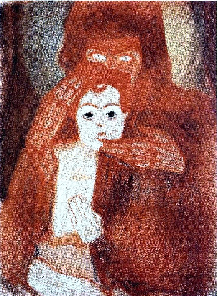 Egon Schiele Mother and Child (also known as Madonna) - Canvas Print