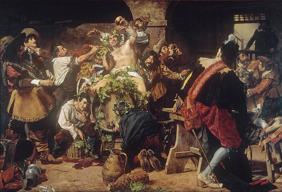 Antoni Maria Fabres Y Costa The Drunkards - Canvas Print