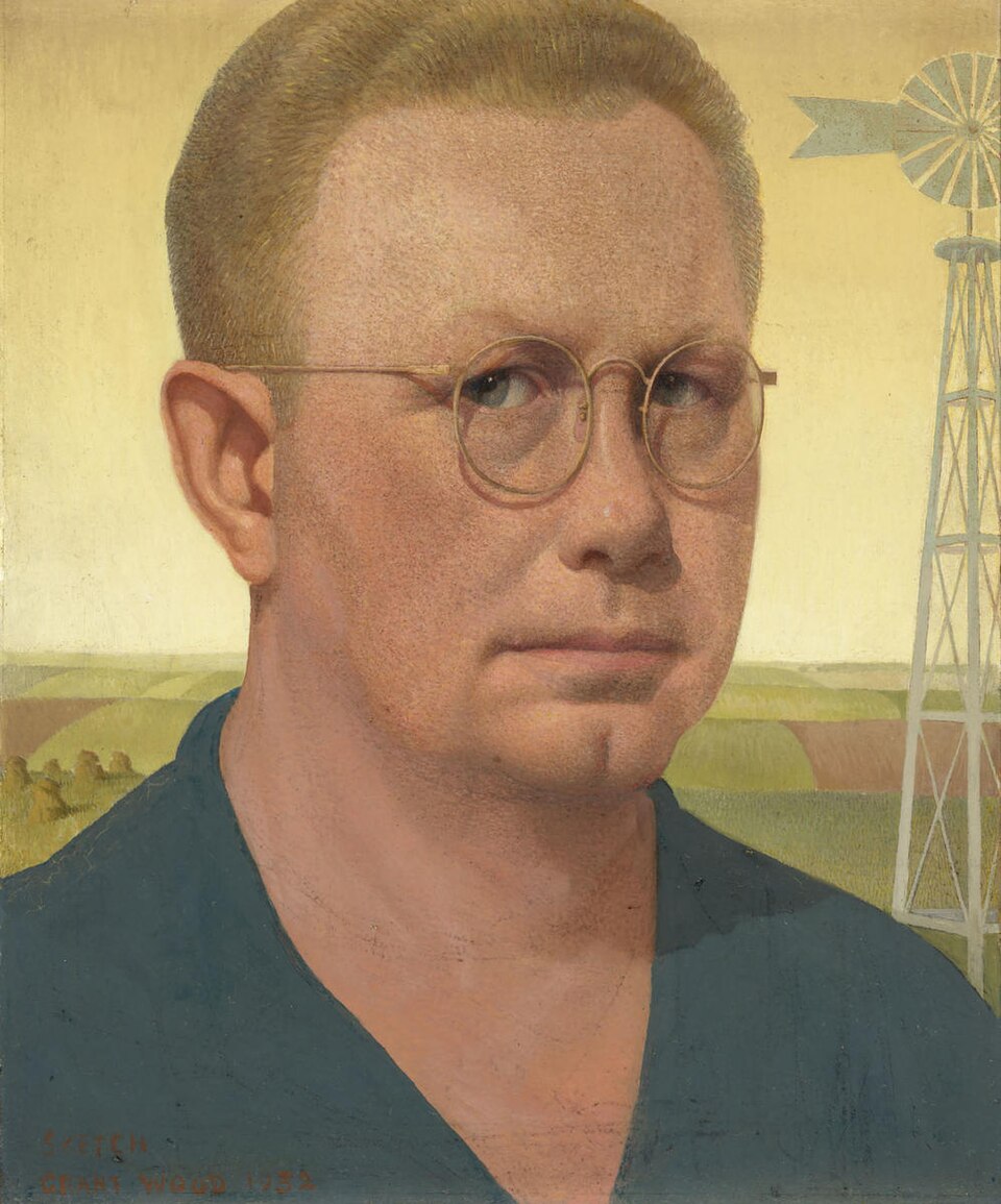 Grant Wood Self-Portrait - Canvas Print