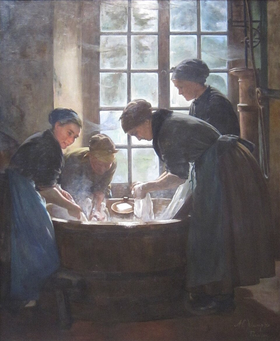 Anna Elizabeth Klumpke In the Wash-House - Canvas Print