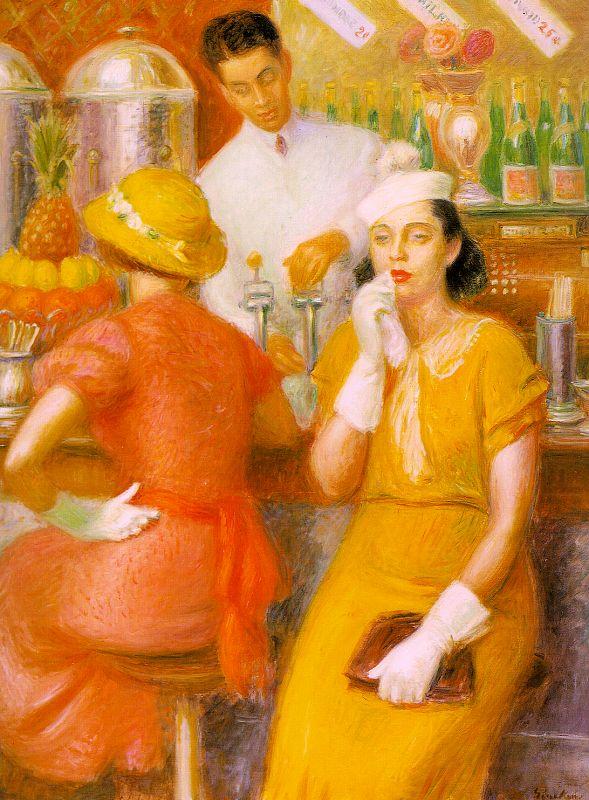 William James Glackens Soda Fountain - Canvas Print