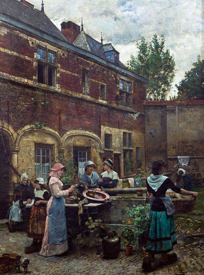 William Logsdail Alms Houses, Antwerp - Canvas Print