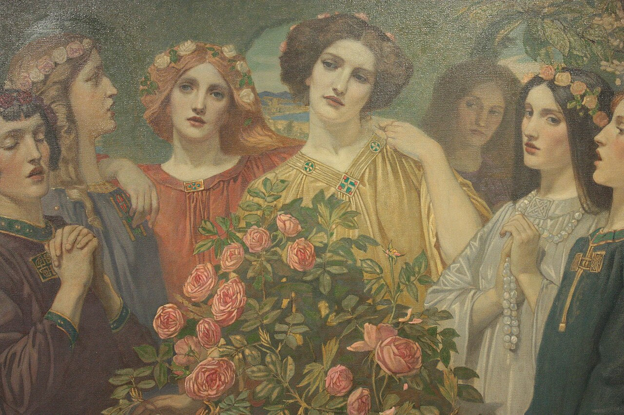 John Duncan Detail from Hymn to the Rose - Canvas Print