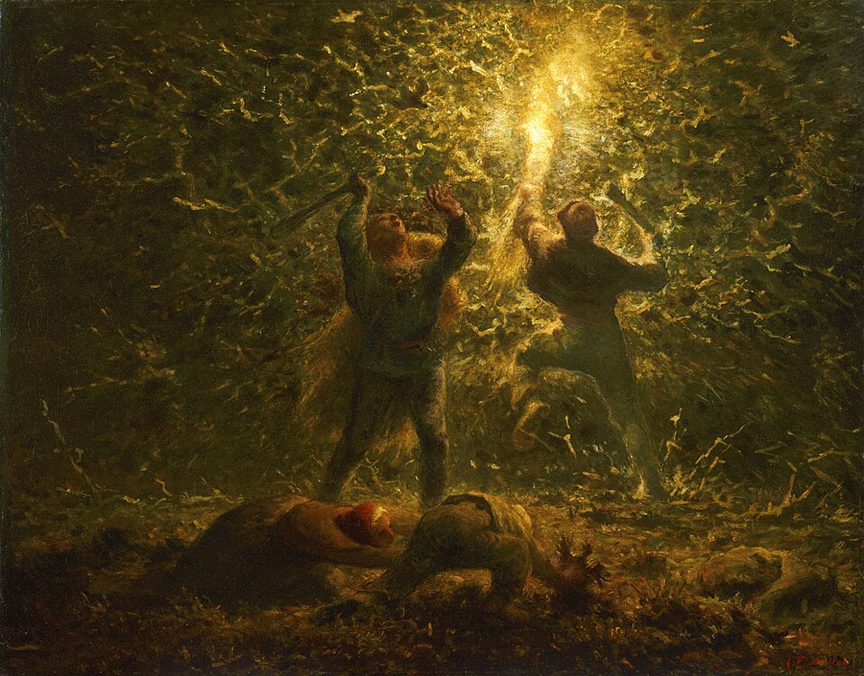 Jean-Francois Millet Hunting Birds at Night - Canvas Print