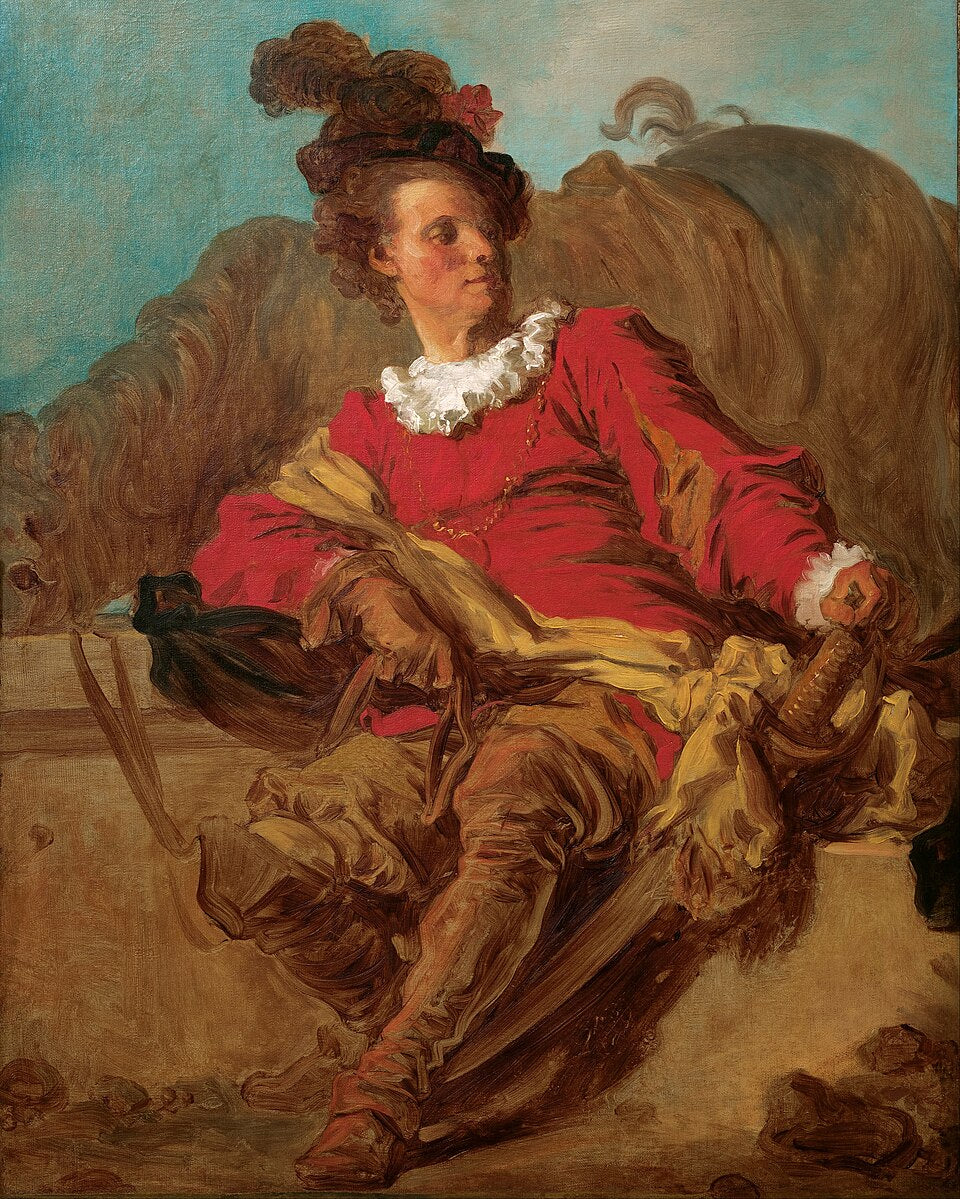 Jean-Honore Fragonard Jean-Claude Richard, Abbot of Saint-Non, Dressed a l'Espagnole - Canvas Print