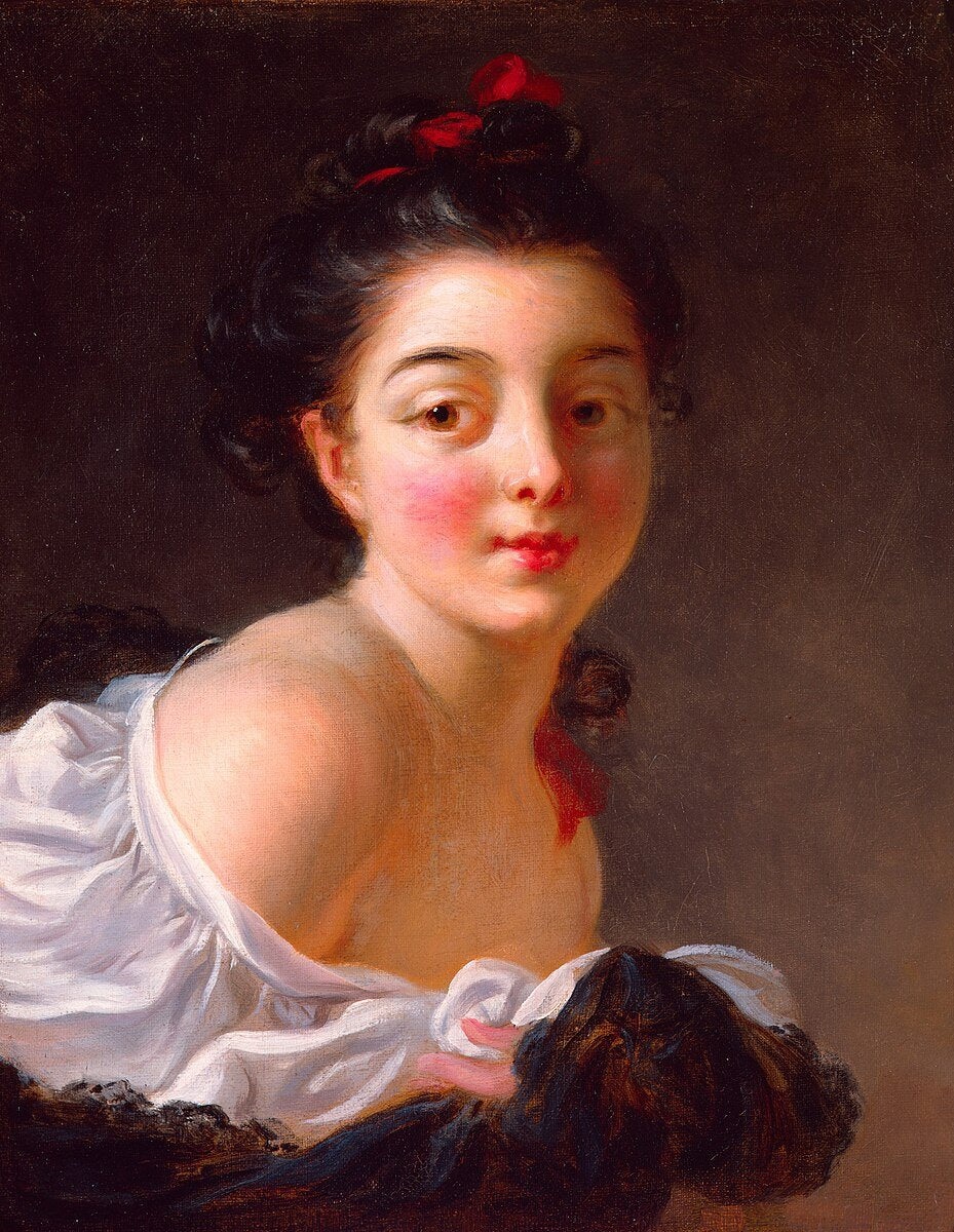 Jean-Honore Fragonard Young Woman with Brown Hair - Canvas Print
