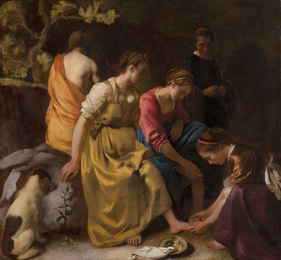 Johannes Vermeer Diana and Her Companions - Canvas Print