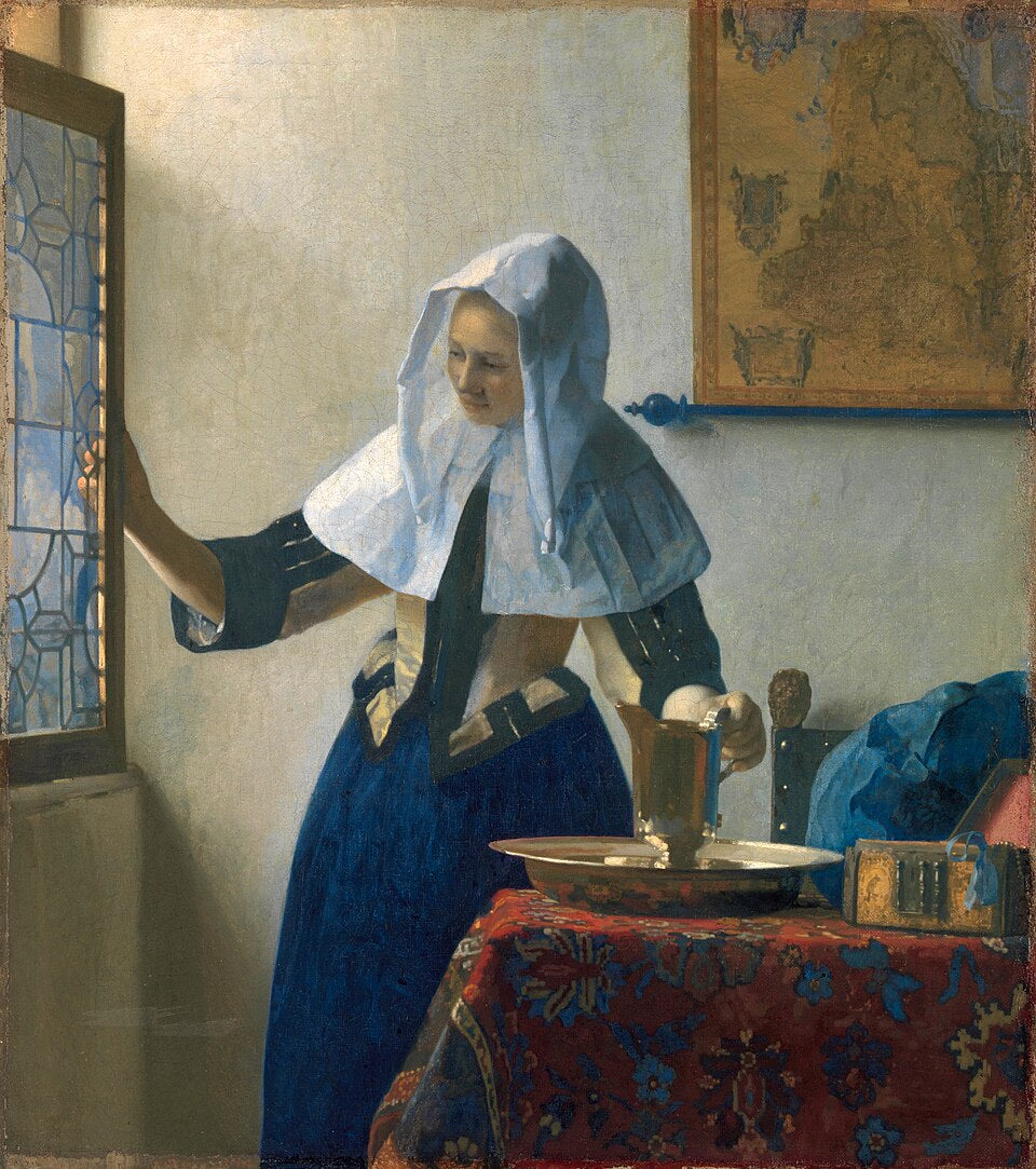 Johannes Vermeer Woman with a Water Jug, also known as Young Woman with a Water Pitcher - Canvas Print