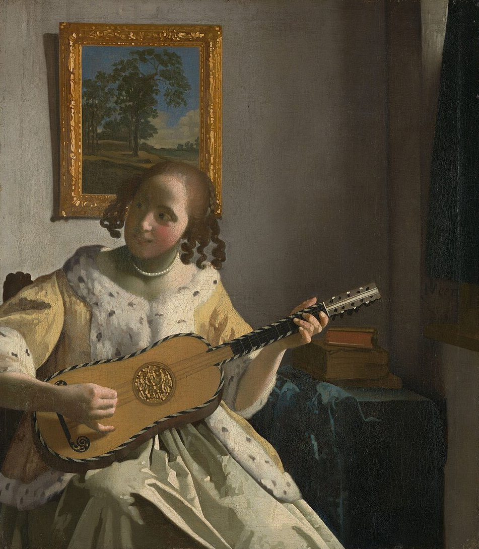 Johannes Vermeer The Guitar Player - Canvas Print