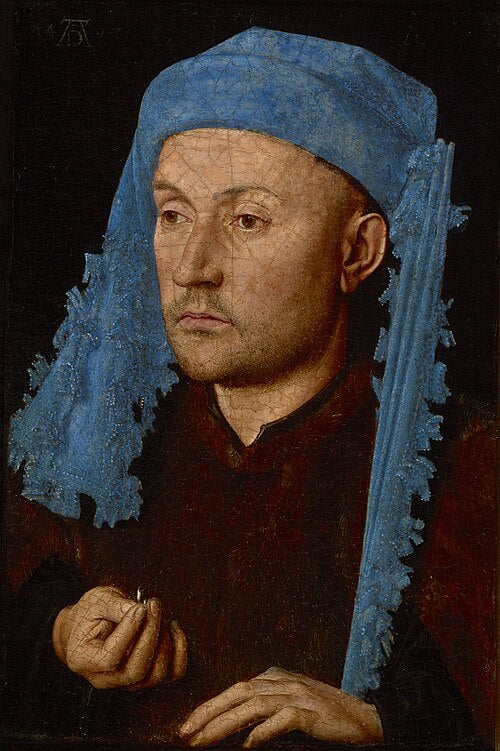 Jan van Eyck Portrait of a Man with a Blue Chaperon - Canvas Print