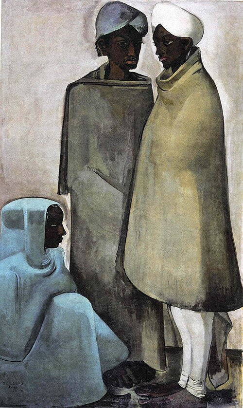 Amrita Sher-Gil Hill Men - Canvas Print