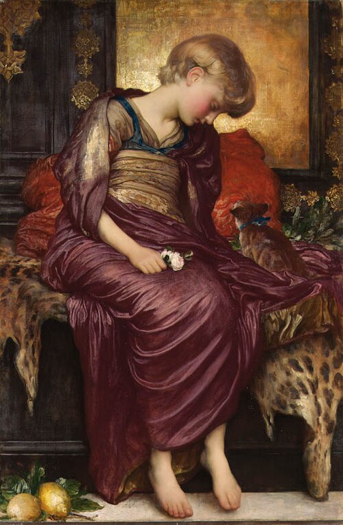 Frederic Leighton Kittens - Canvas Print