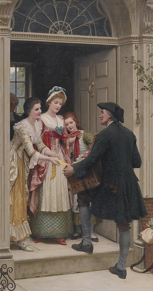 Edmund Blair Leighton Ribbons and Laces for Very Pretty Faces - Canvas Print