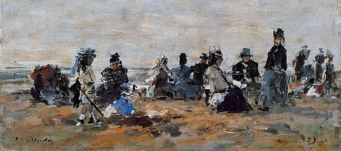 Eugene-Louis Boudin Beach Scene at Trouville, Evening - Canvas Print