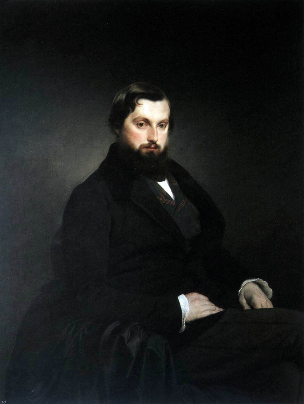 Francesco Hayez Portrait of Gian Giacomo Poldi Pezzoli - Canvas Print