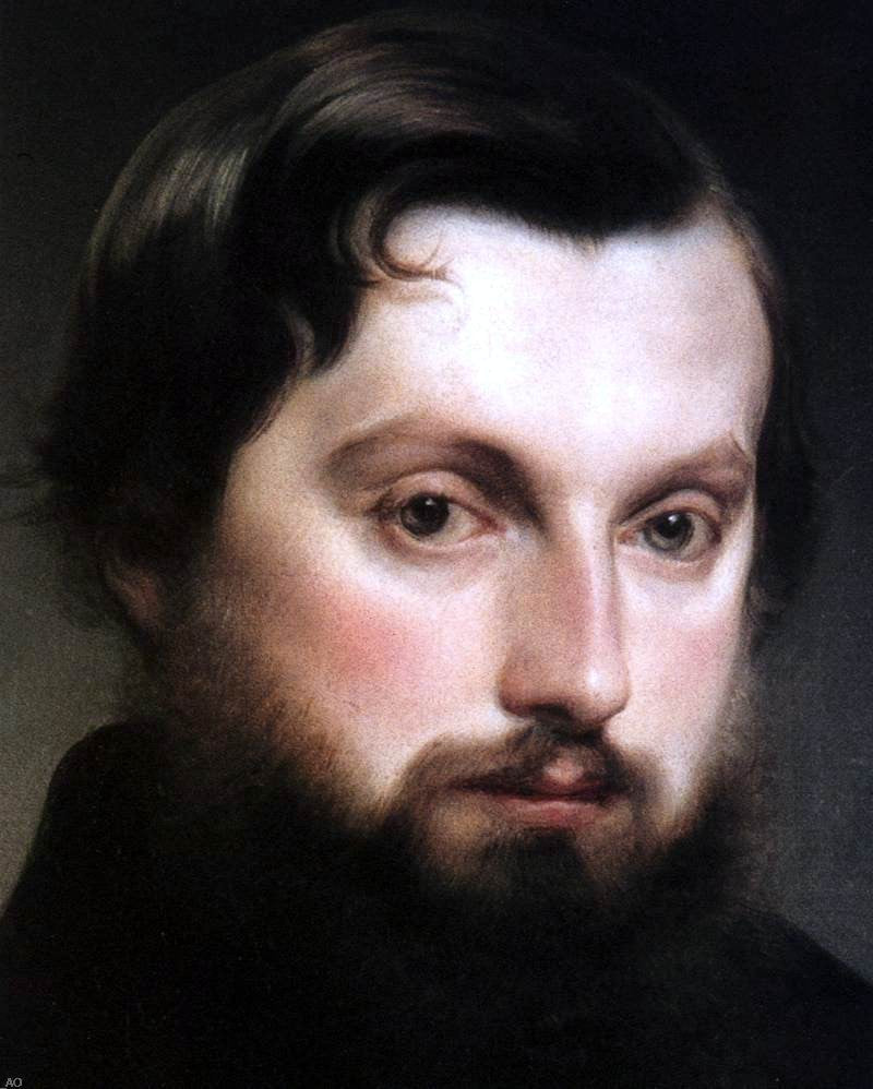 Francesco Hayez Portrait of Gian Giacomo Poldi Pezzoli (detail) - Canvas Print