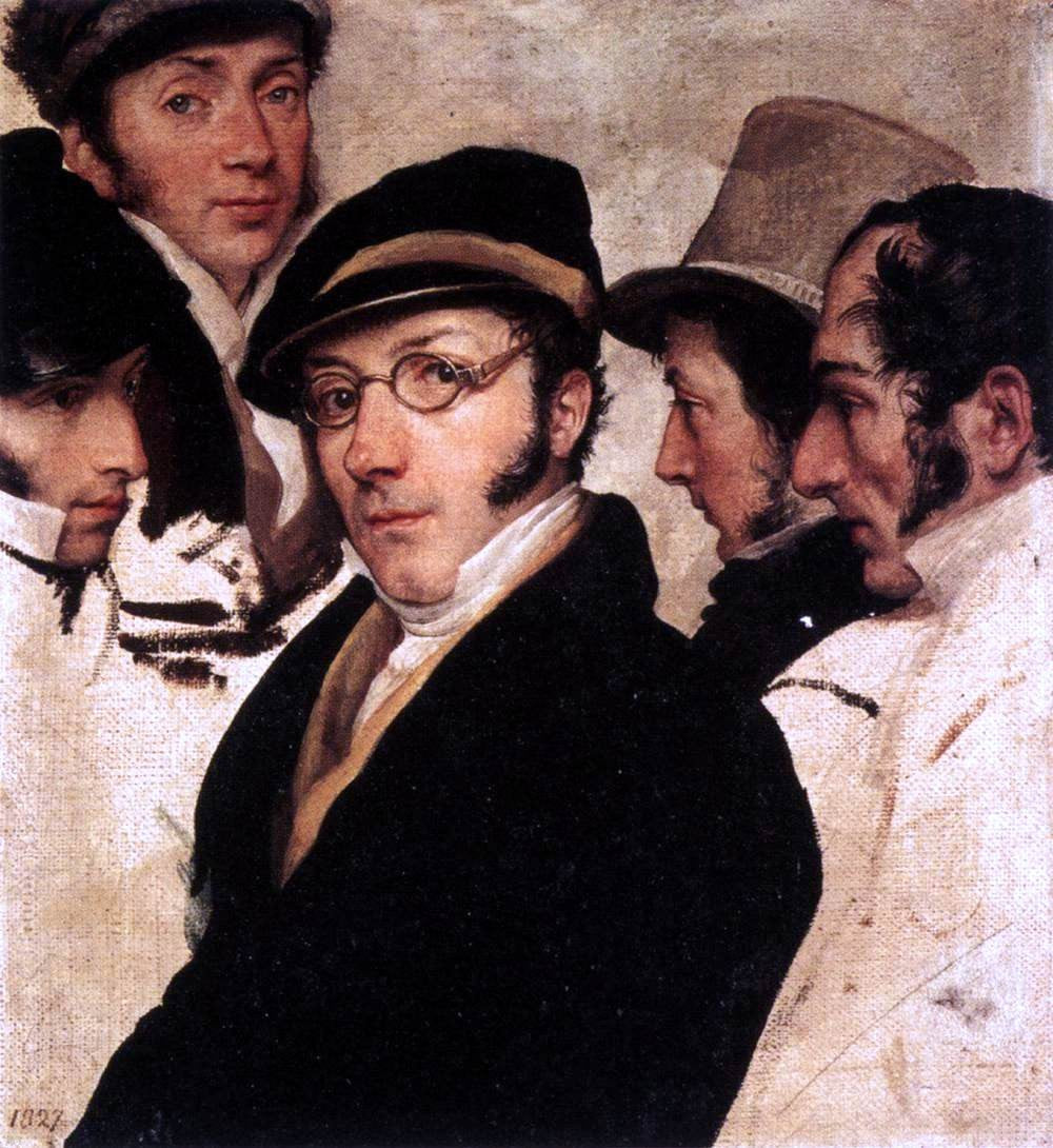 Francesco Hayez Self-Portrait in a Group of Friends - Canvas Print