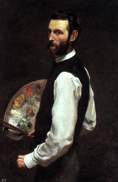 Jean Frederic Bazille Self Portrait - Canvas Print