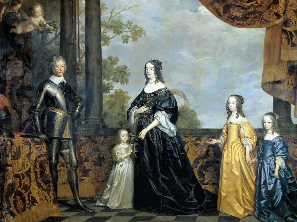 Gerrit Van Honthorst Frederick Henry, Prince of Orange, with His Wife and Daughters - Canvas Print