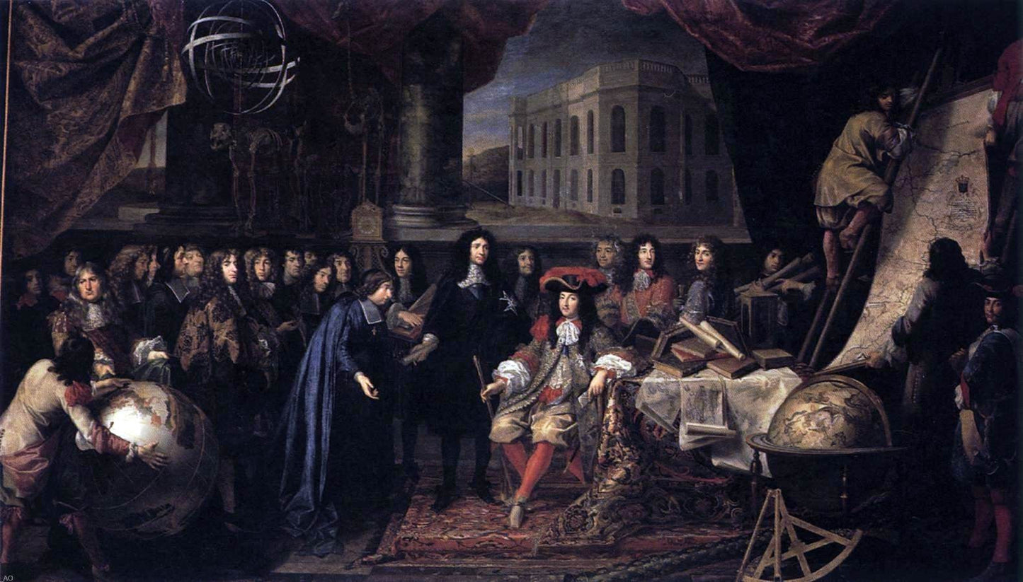 Henri Testelin Colbert Presenting the Members of the Royal Academy of Sciences to Louis XIV in 1667 - Canvas Print
