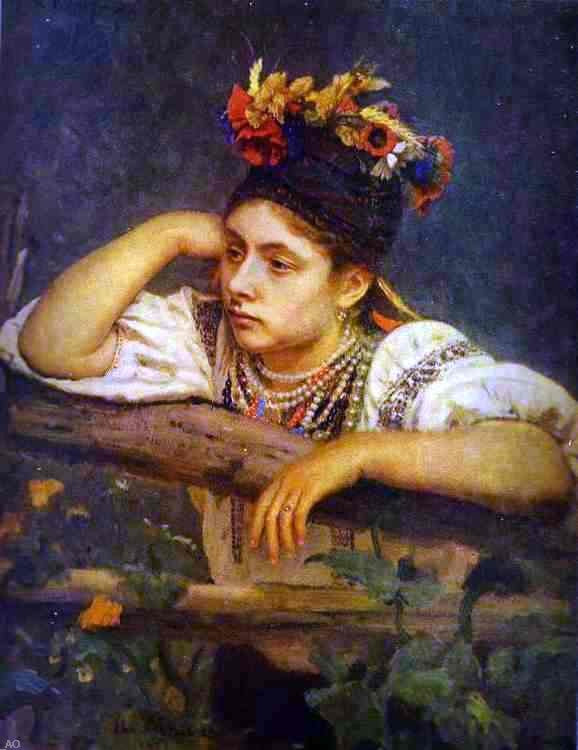 Ilia Efimovich Repin Ukranian Girl - Canvas Print