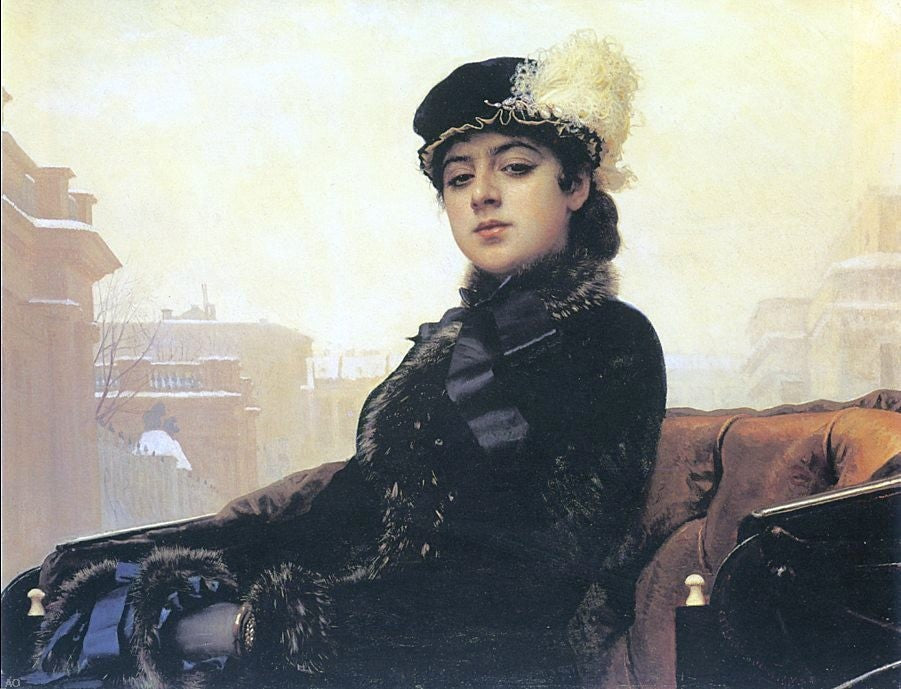 Ivan Nikolaevich Kramskoy Portrait of a Woman - Canvas Print