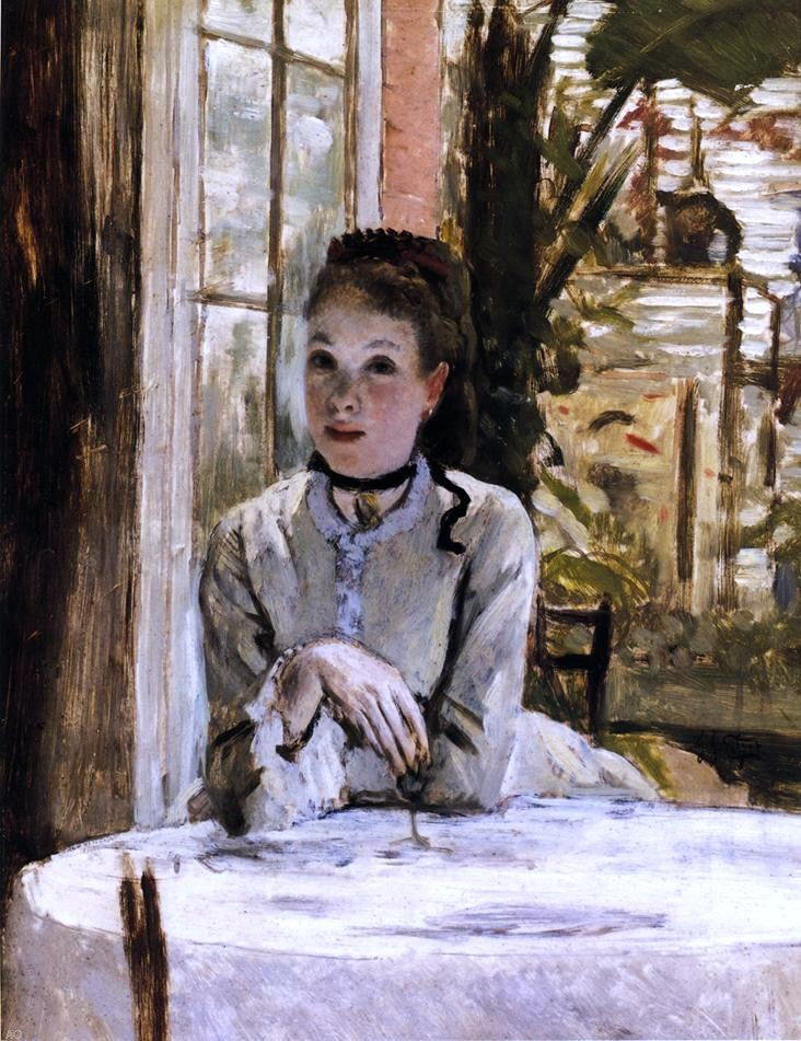 James Tissot In the Conservatory - Canvas Print