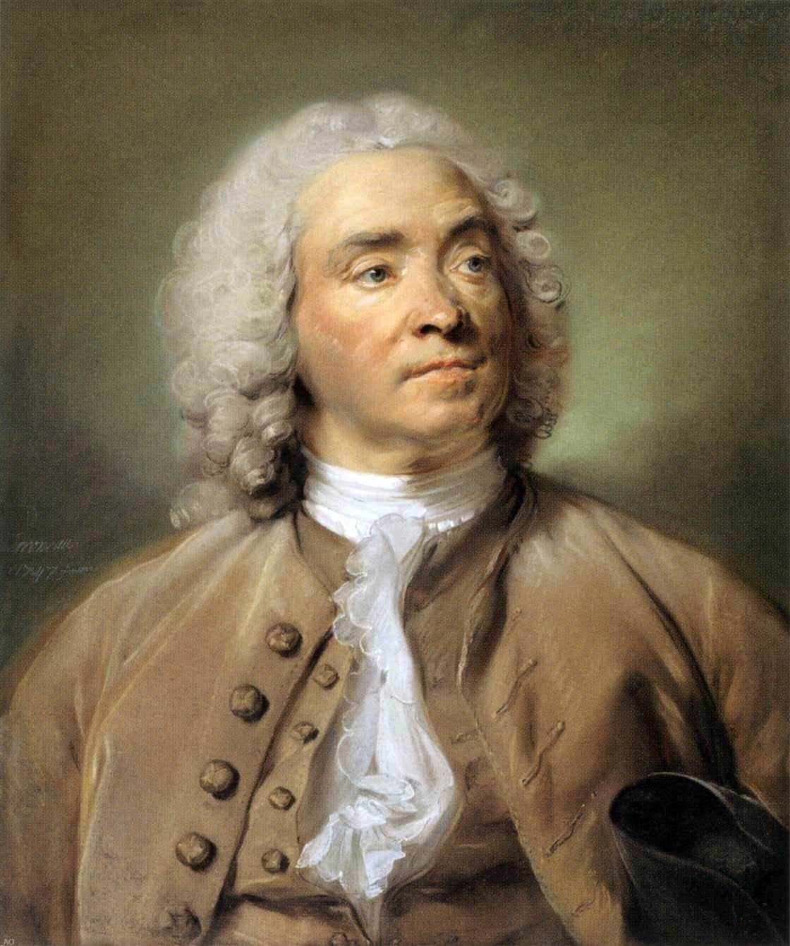 Jean-Baptiste Perronneau Portrait of Gabriel Huquier - Canvas Print