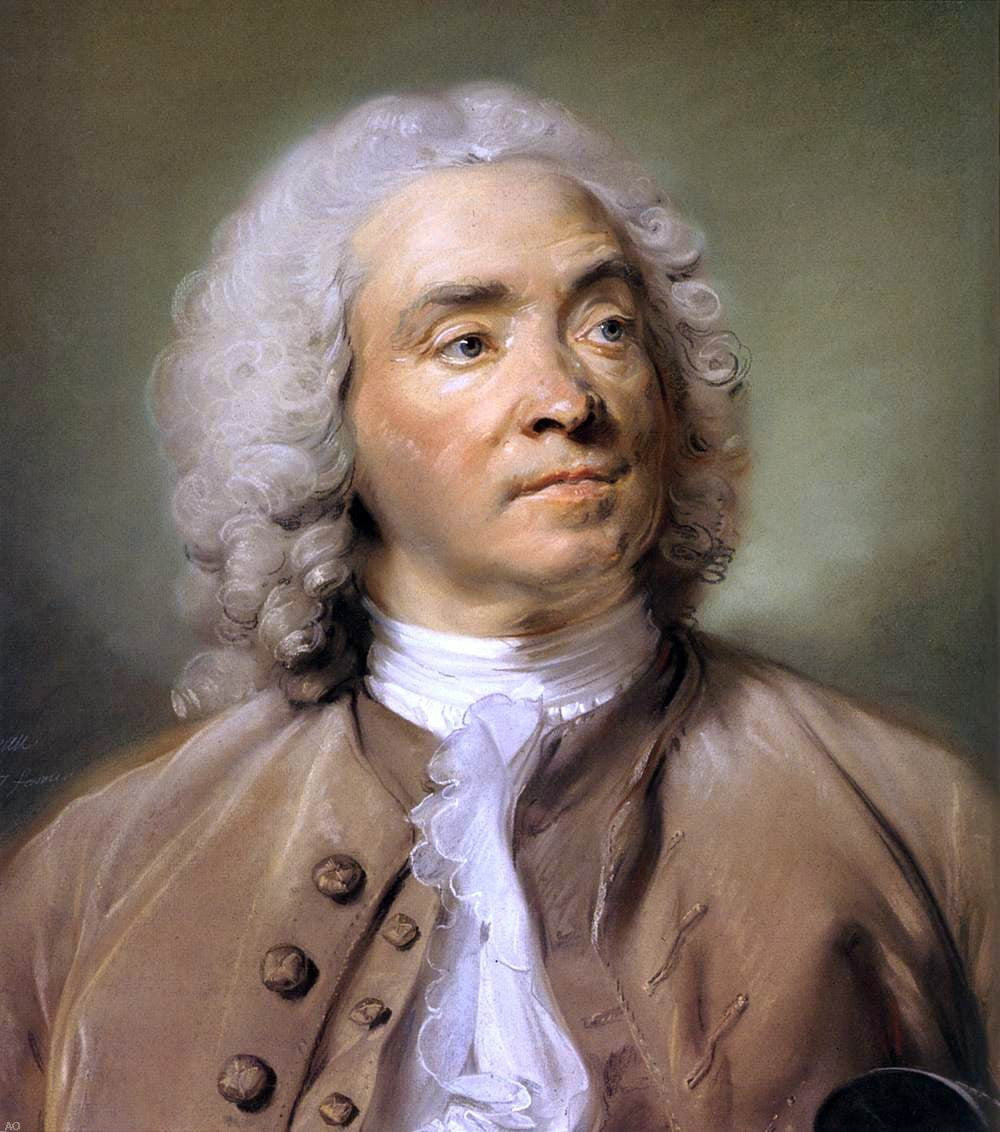 Jean-Baptiste Perronneau Portrait of Gabriel Huquier (detail) - Canvas Print