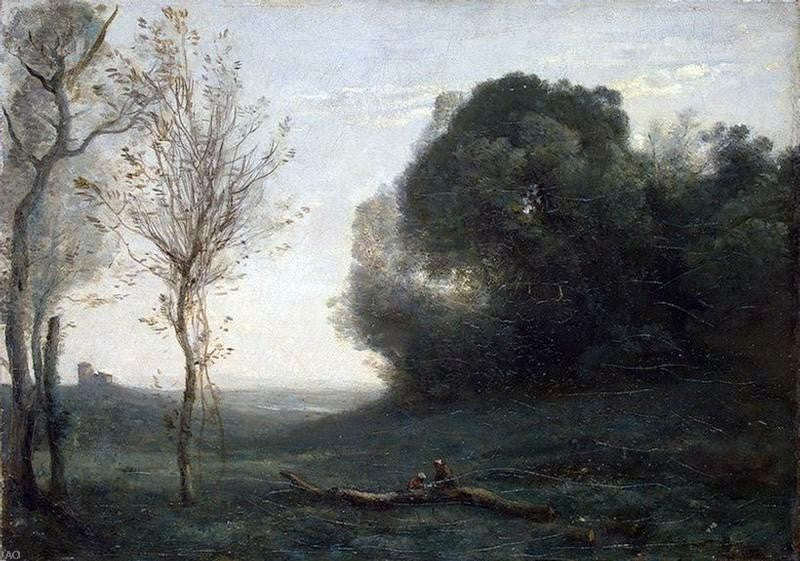 Jean-Baptiste-Camille Corot Morning - Canvas Print