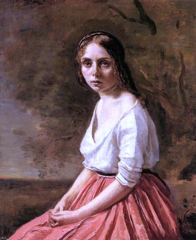 Jean-Baptiste-Camille Corot Young Woman - Canvas Print