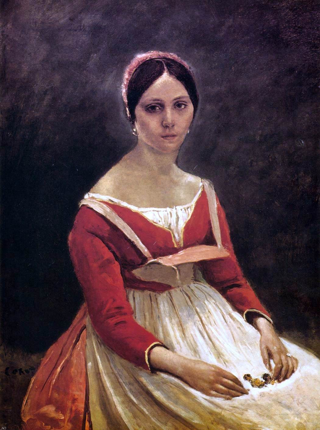 Jean-Baptiste-Camille Corot Young Woman (Madame Legois) - Canvas Print