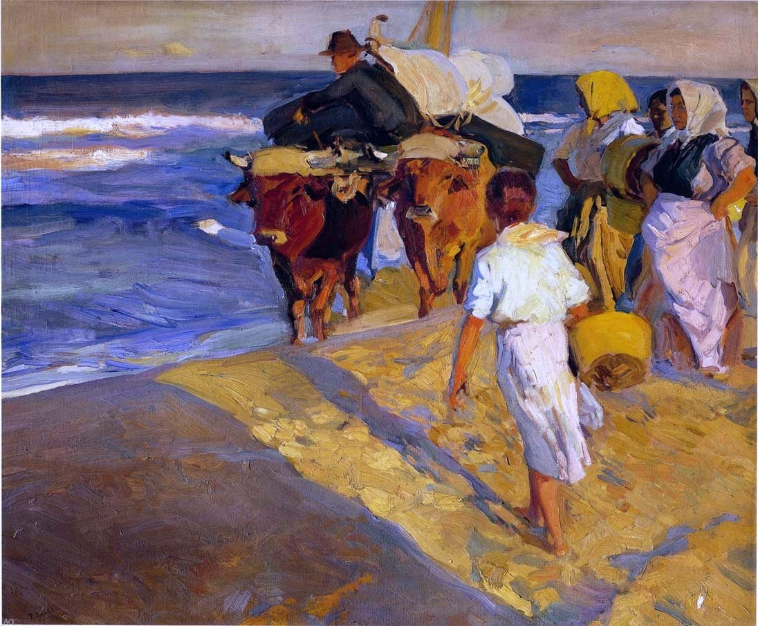 Joaquin Sorolla Y Bastida Valencia beach - Canvas Print