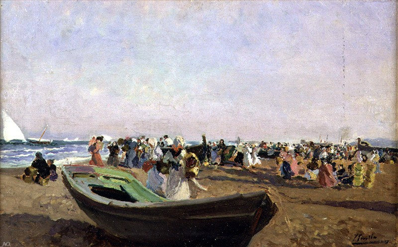 Joaquin Sorolla Y Bastida Valencia Beach, Fisherwomen - Canvas Print