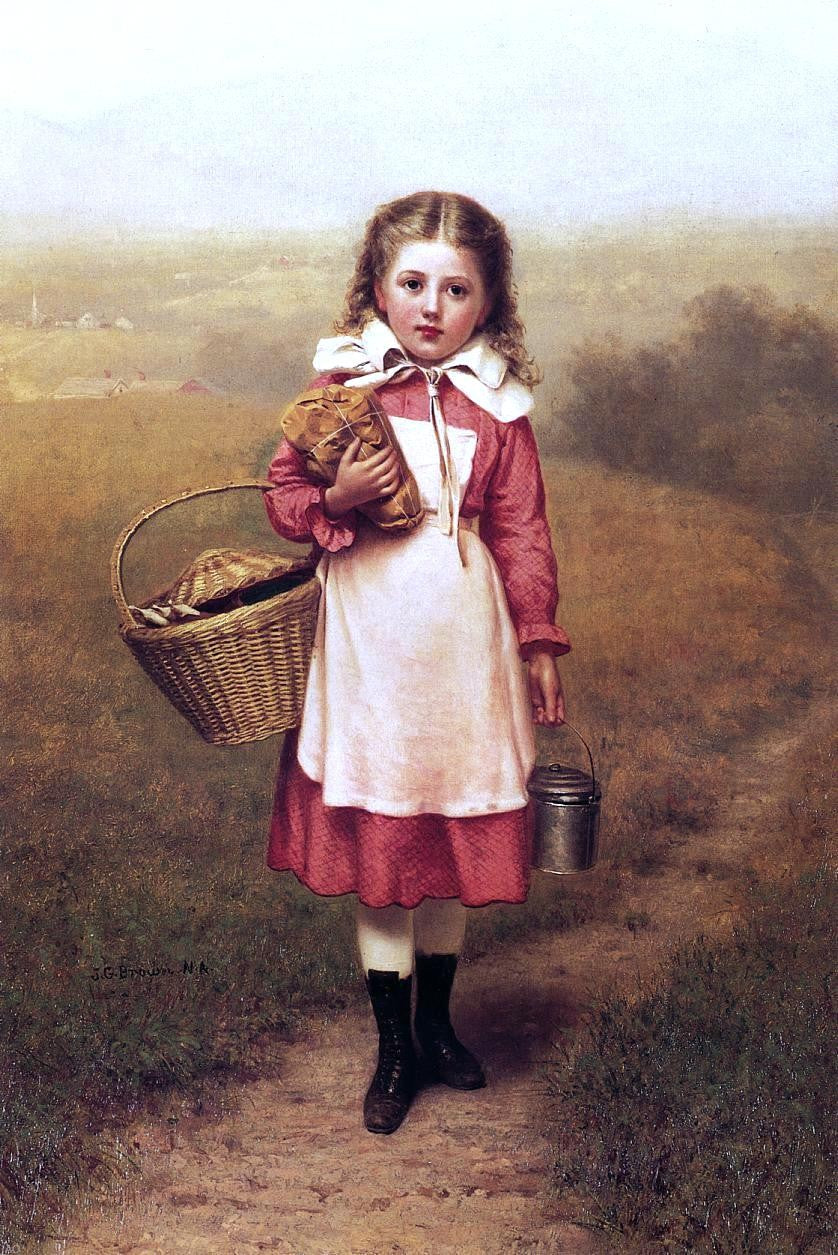 John George Brown Autumn Landscape - Canvas Print