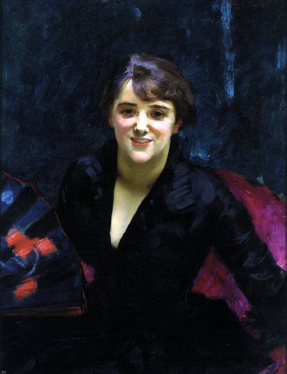 John Singer Sargent Madame Errazuriz (also known as The Lady in Black) - Canvas Print