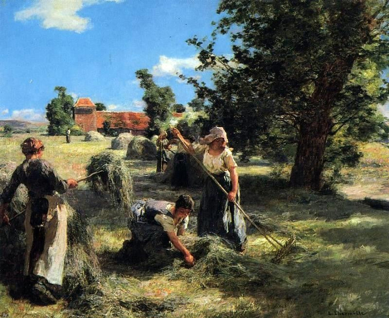Leon Augustin L'hermitte) Harvest at the Farm on Rue Chaily - Canvas Print