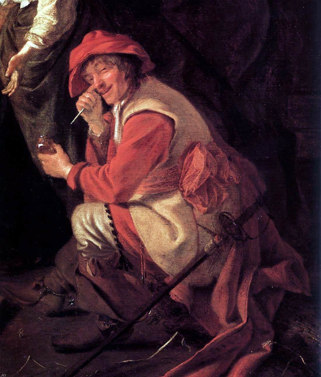 Ludolf De Jongh Paying the Hostess (detail) - Canvas Print