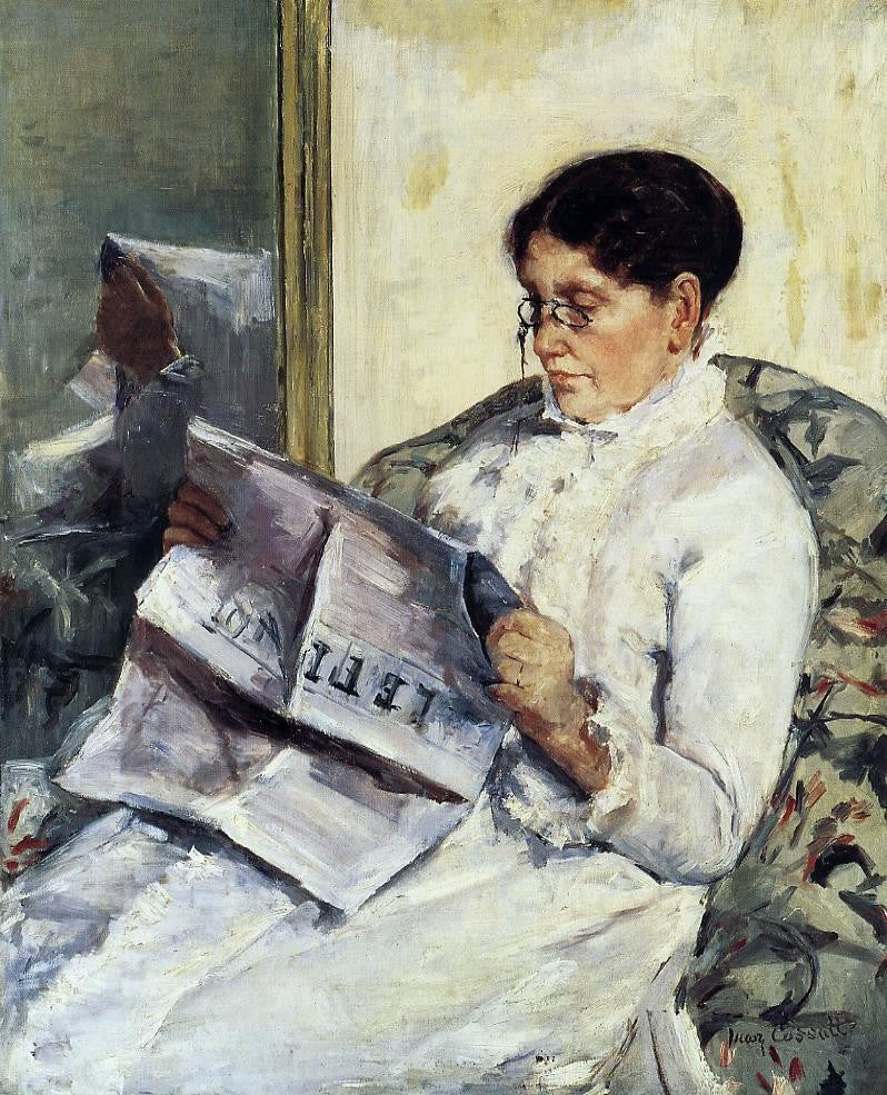 Mary Cassatt Portrait of a Lady (also known as Reading 'Le Figaro') - Canvas Print