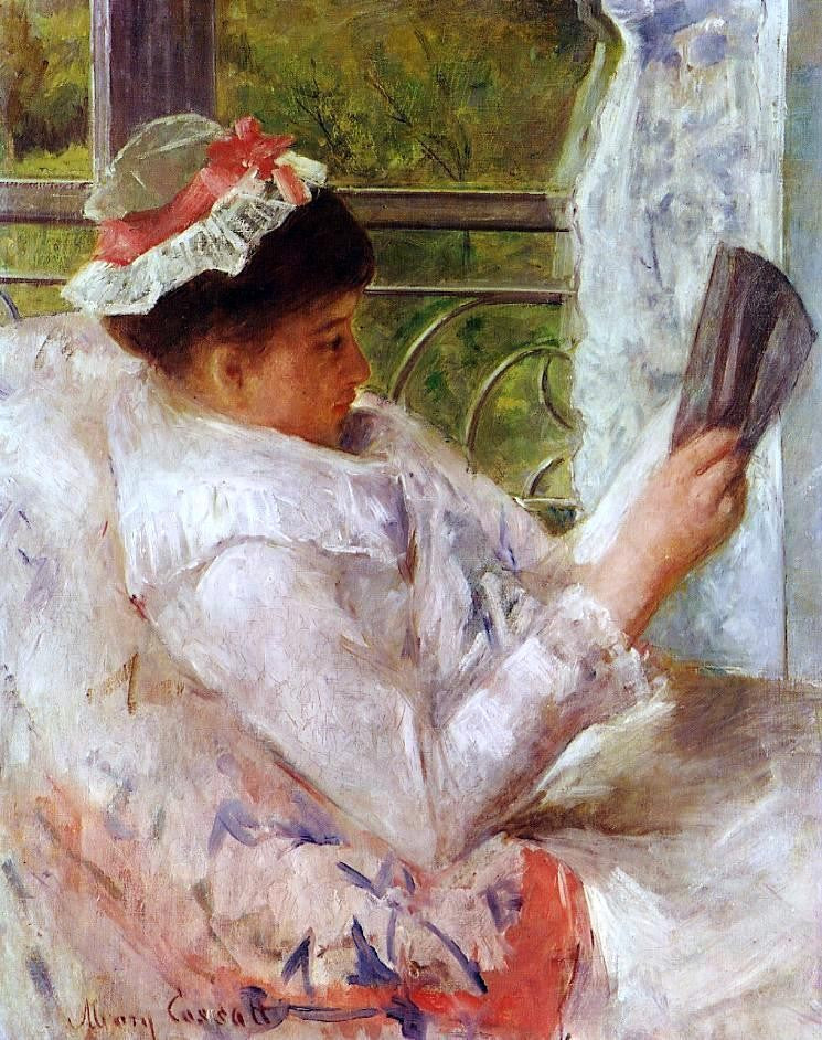 Mary Cassatt Woman Reading (also known as Lydia Cassatt) - Canvas Print
