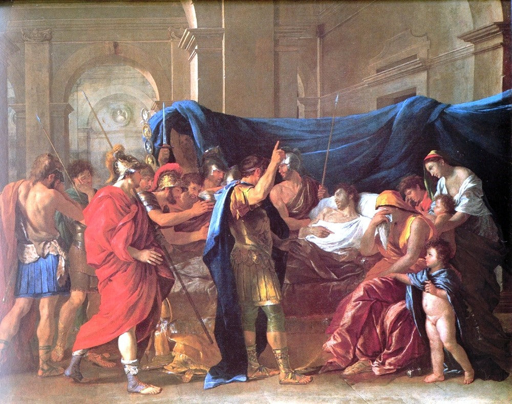 Nicolas Poussin The Death of Germanicus - detail - Canvas Print