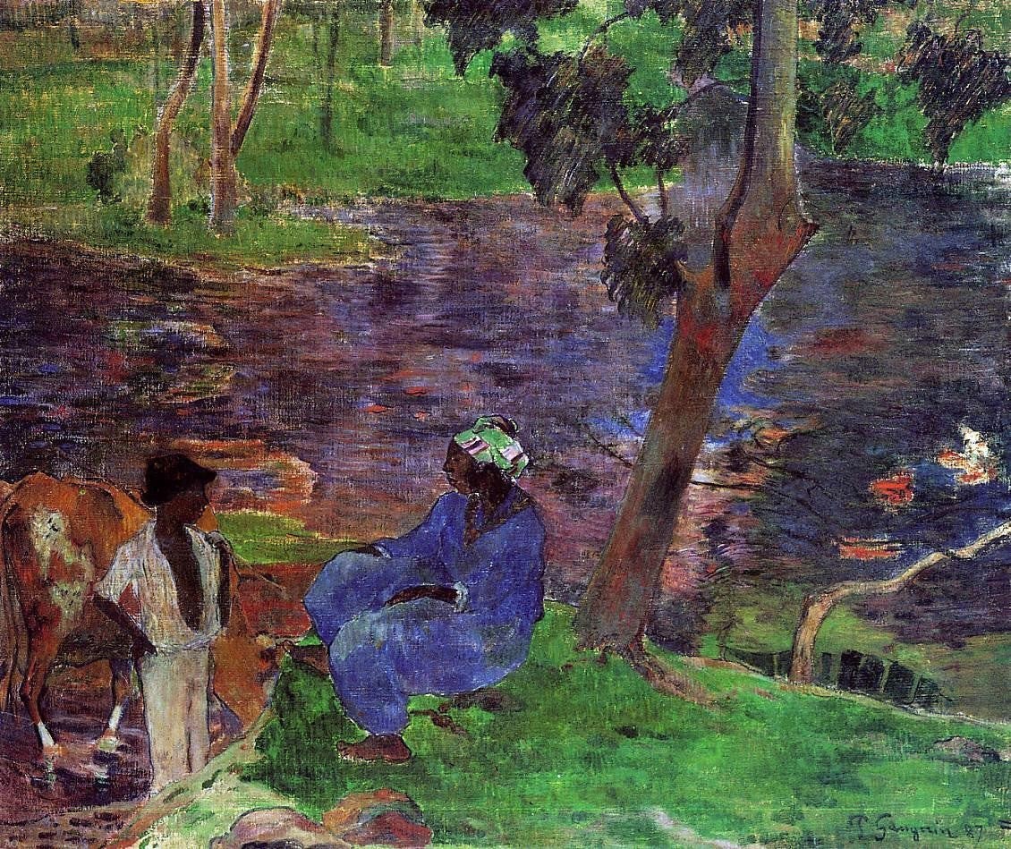 Paul Gauguin Riverside - Canvas Print