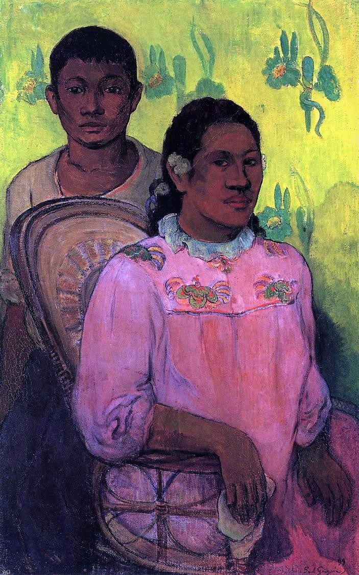 Paul Gauguin Tahitian Woman and Boy - Canvas Print