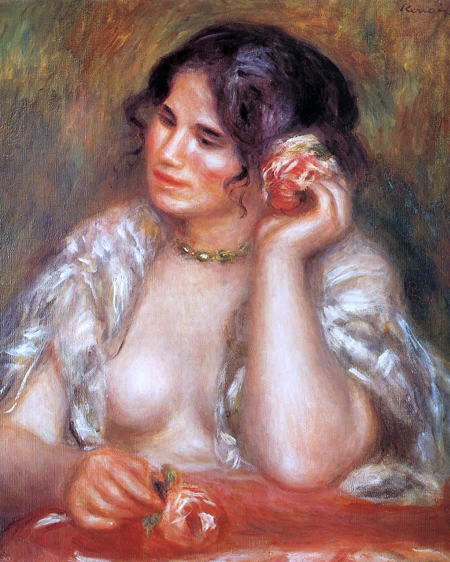Pierre Auguste Renoir Gabrielle with a Rose - Canvas Print