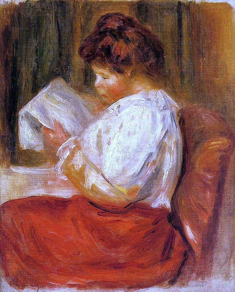 Pierre Auguste Renoir The Little Reader - Canvas Print